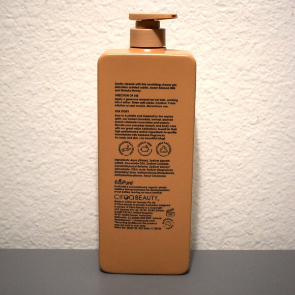 NEW Ciroa Almond Milk & Manuka Honey Shower Gel 33.8 Fl. Oz. EcoPure - Picture 2 of 3
